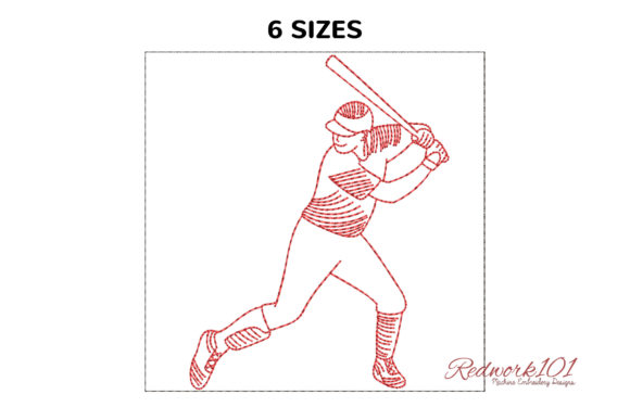 Basball Player Swinging Redwork: A Designer's Review