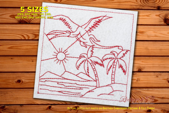 Dinosaur Flying over the Lake Redwork: A Designer's Review