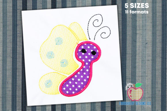 Side Butterfly Applique for Holiday Embroidery